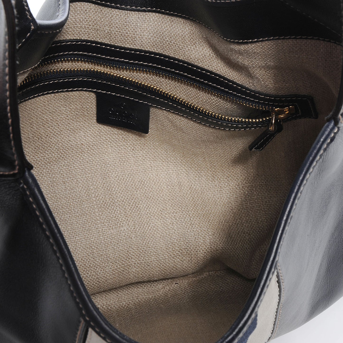 Calfskin Web Medium Jackie O Bouvier Hobo Navy