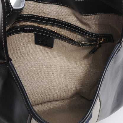 Gucci Calfskin Web Medium Jackie O Bouvier Hobo Navy 5 of 7