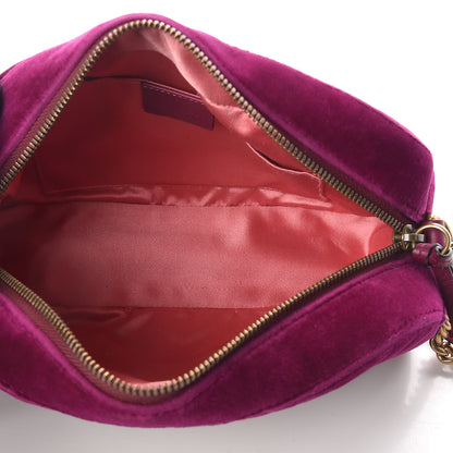 Gucci Velvet Matelasse Small GG Marmont Chain Shoulder Bag Fuchsia Violet Cyclamen 5 of 9