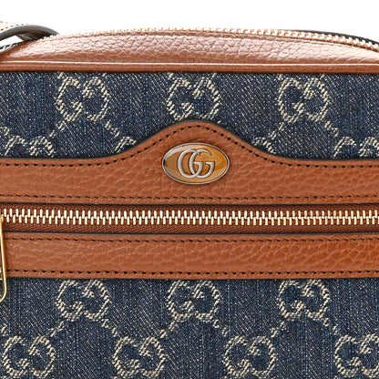 Gucci New Denim GG Monogram Dollar Calfskin Mini Ophidia Shoulder Bag Blue Tea Cuir Epilog 8 of 10
