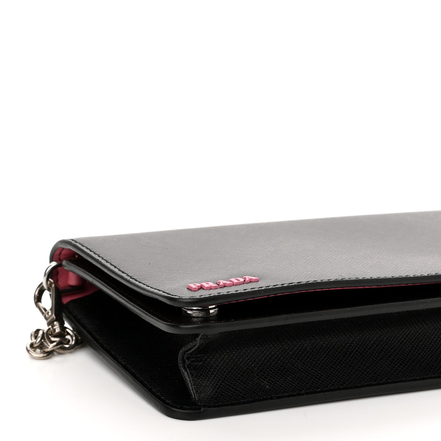 Saffiano Pradamalia Mini Chain Bag Black Begonia
