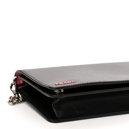 Prada Saffiano Pradamalia Mini Chain Bag Black Begonia 8 of 10