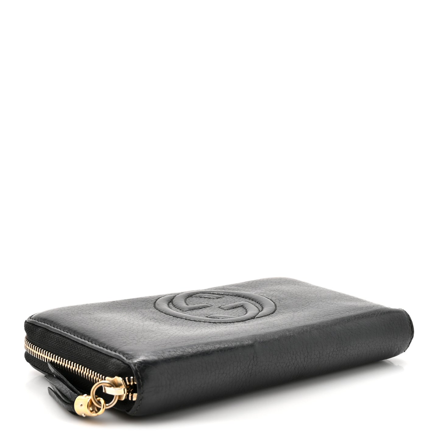 Pebbled Calfskin Soho Zip Around Wallet Black