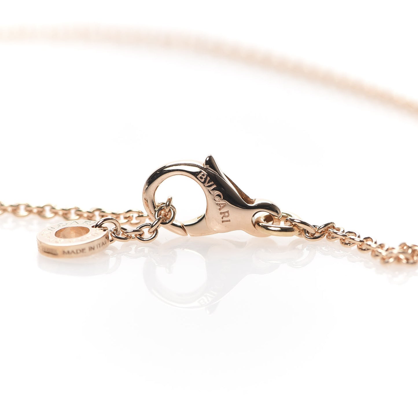 18K Rose Gold White Ceramic B.Zero1 Pendant Necklace