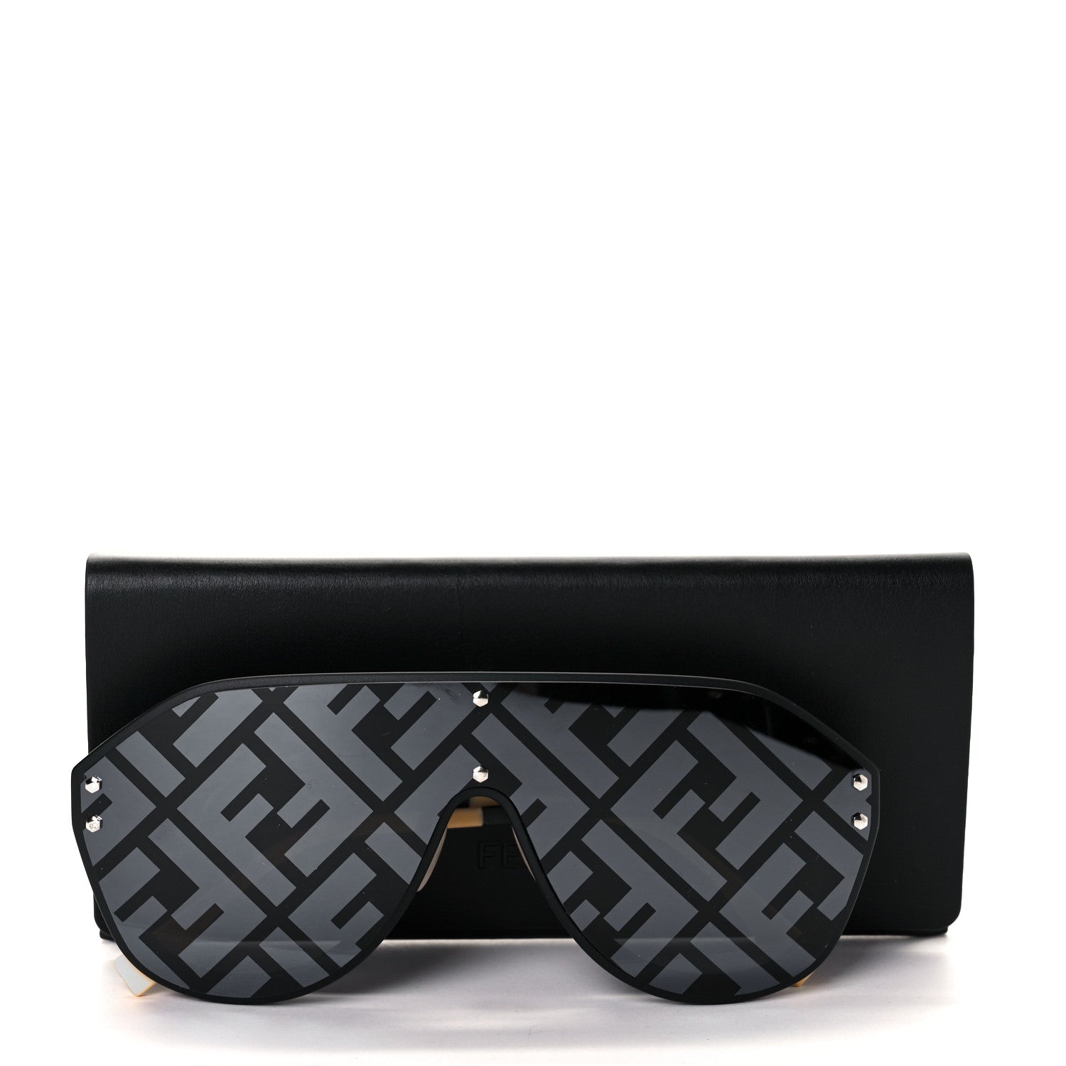 Fendi Rubber FF Fabulous Shield Sunglasses FF M0039/G/S Black Yellow 8 of 8
