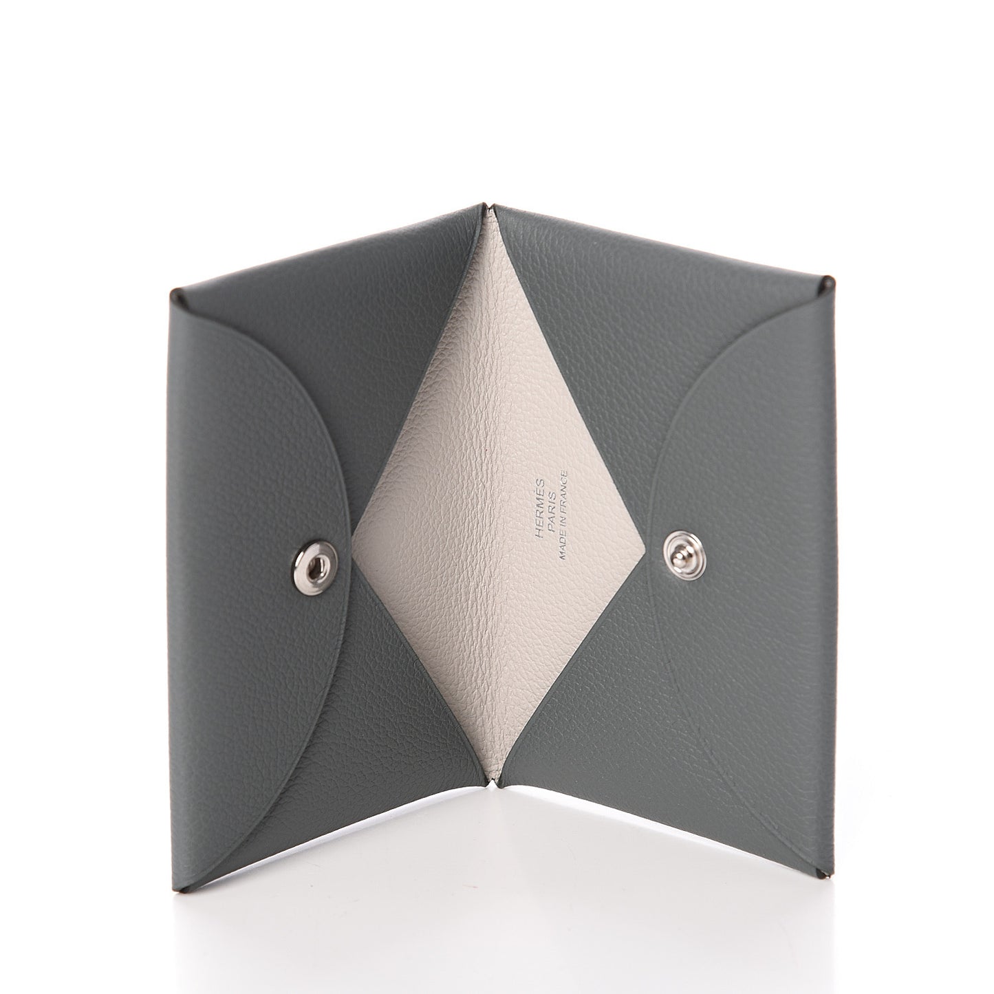 Evercolor Calvi Verso Card Case Vert Amande Gris Perle