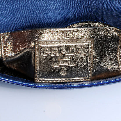 Prada Saffiano Mordore Box Clutch Denim 7 of 10