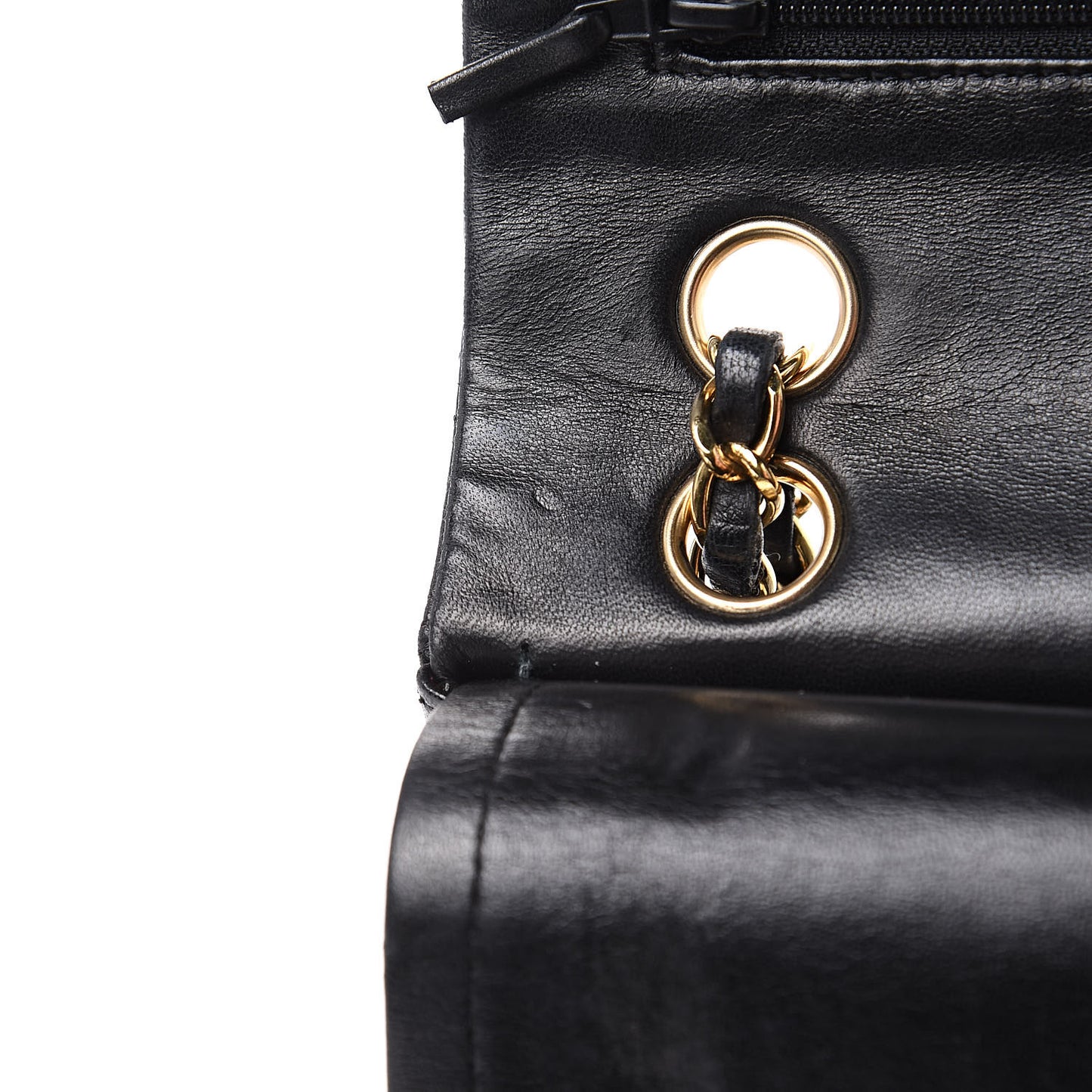 Lambskin Quilted Small Double Flap Black