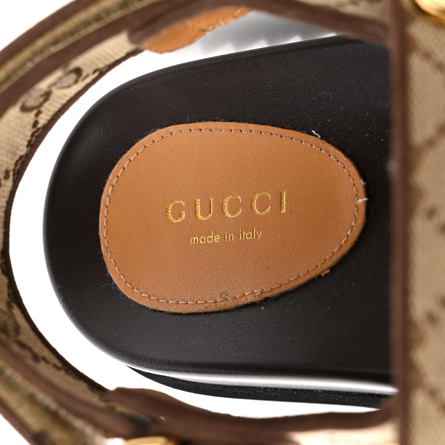 Gucci GG Monogram Lavaredo Eco Fabric Womens Slide Sandals With Straps 37 Beige Ebony Light Brown 8 of 12