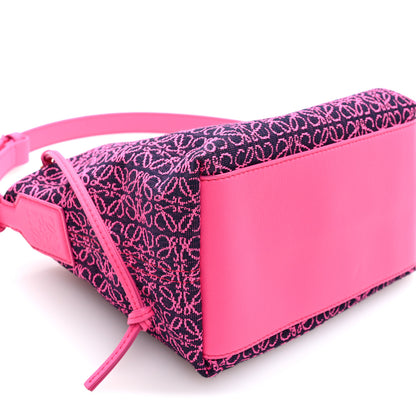 Loewe Jacquard Anagram Calfskin Small Cubi Bag Pink 8 of 9