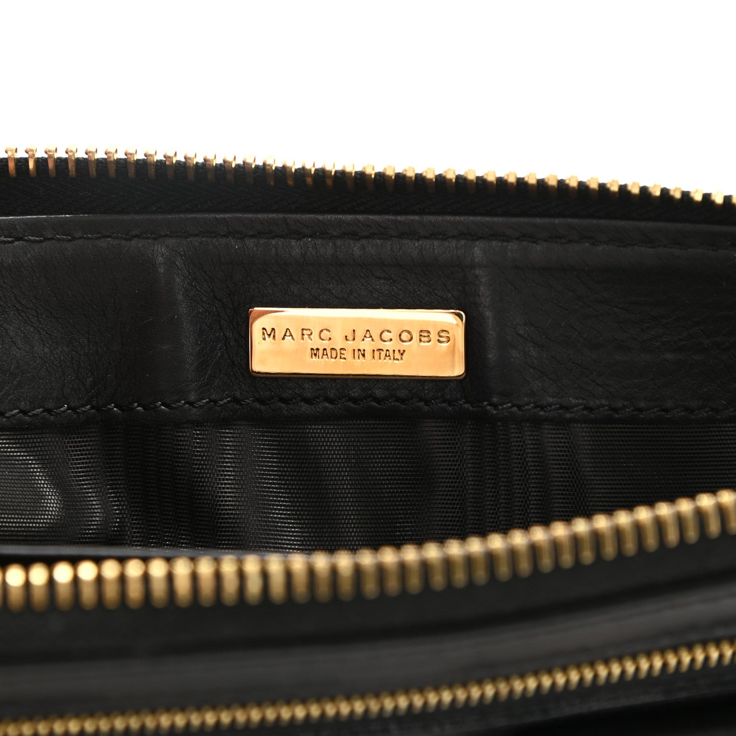 Calfskin Zip Clutch Wallet Black