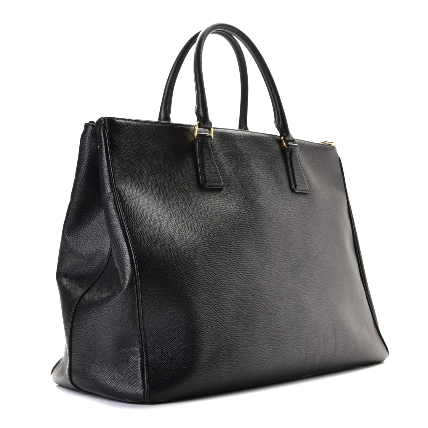 Saffiano Lux Extra Large Galleria Double Zip Tote Black