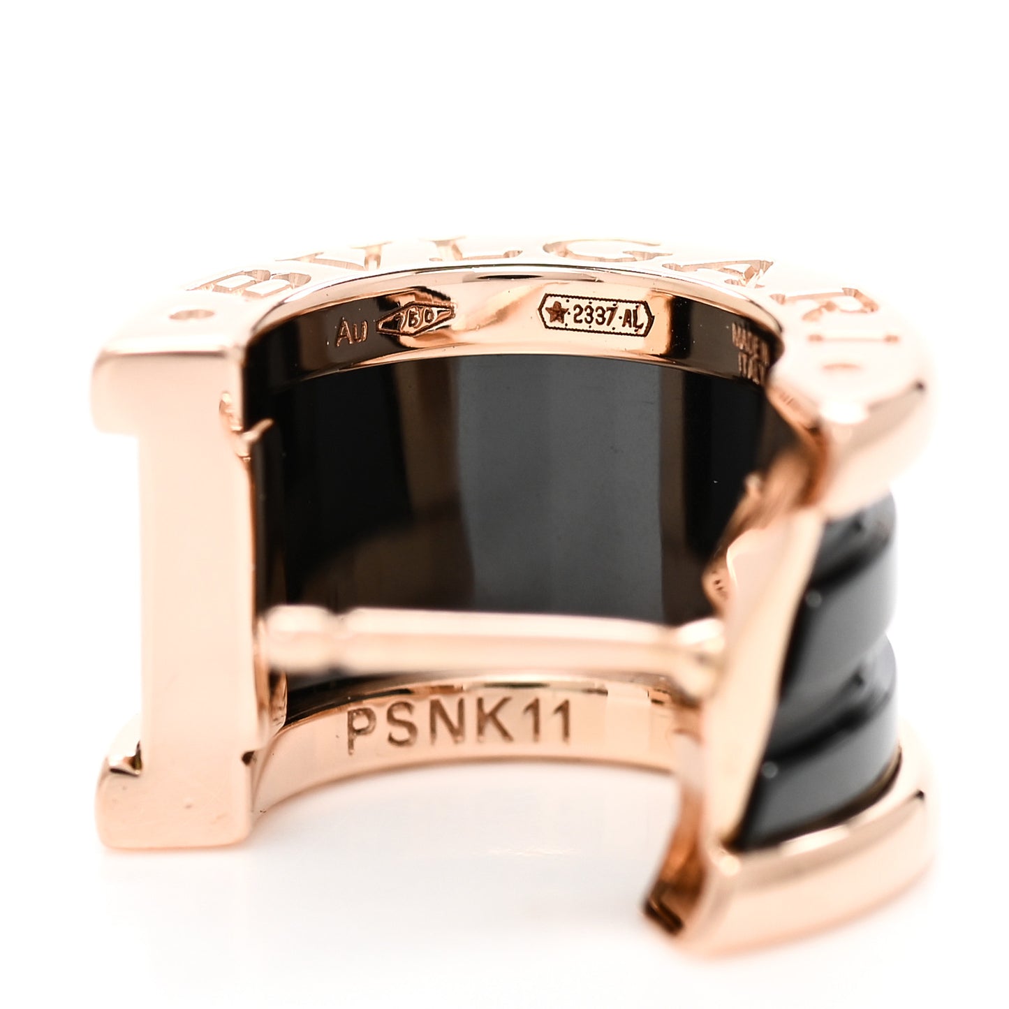 18K Rose Gold Black Ceramic B.Zero1 Hoop Earrings