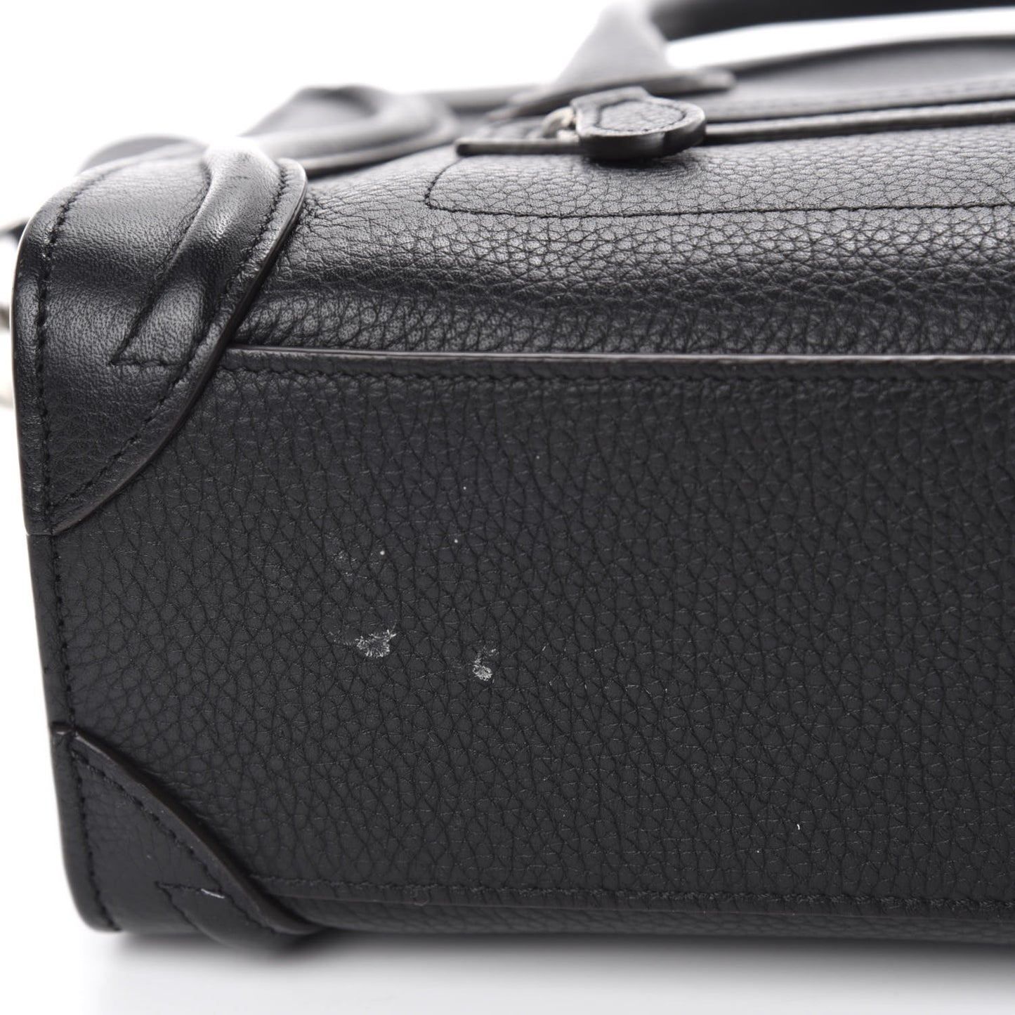 Drummed Calfskin Nano Luggage Black