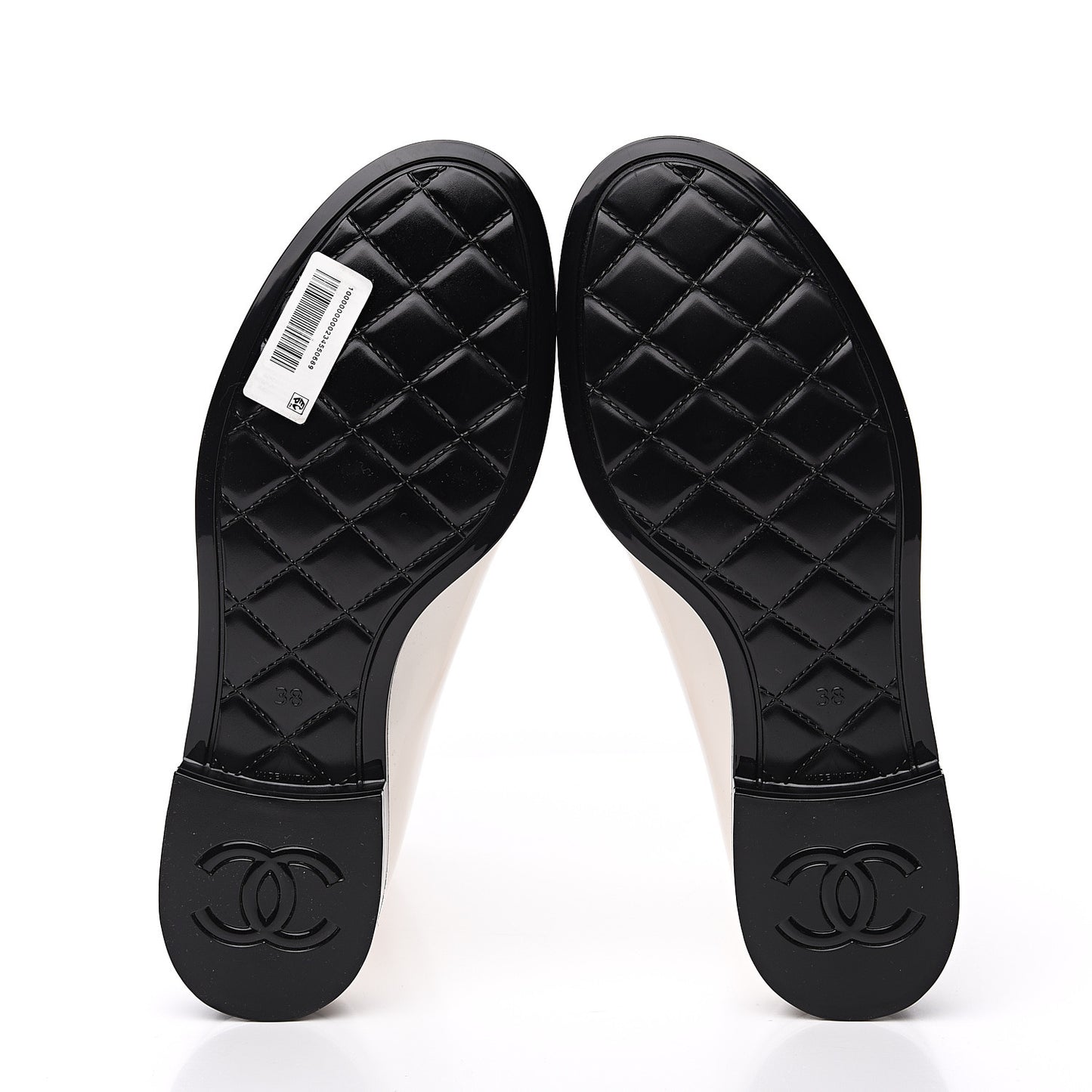 Rubber Rain Boots 38 Ivory Black