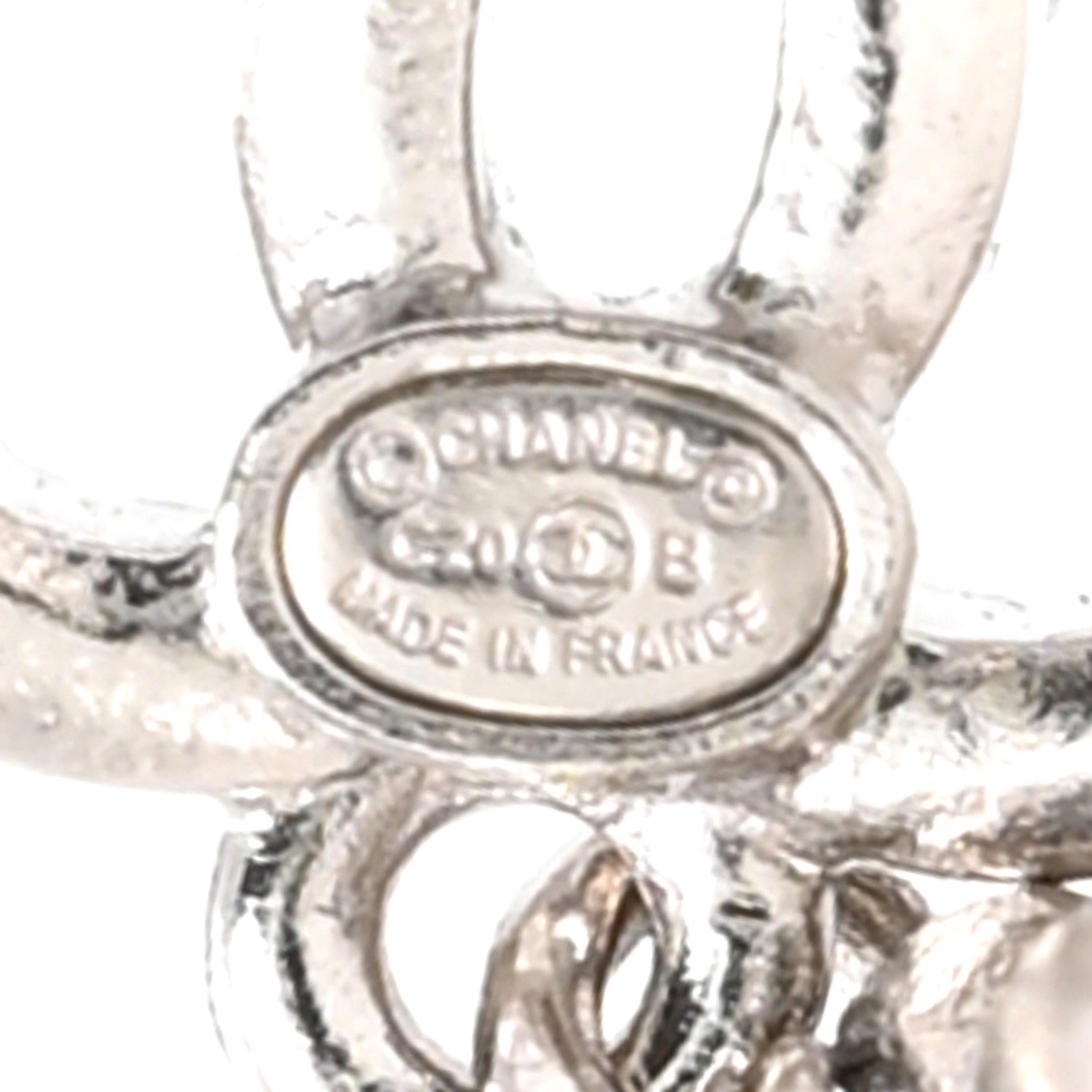 Chanel Crystal Pearl Imperial Bow Earrings Silver 4 of 5