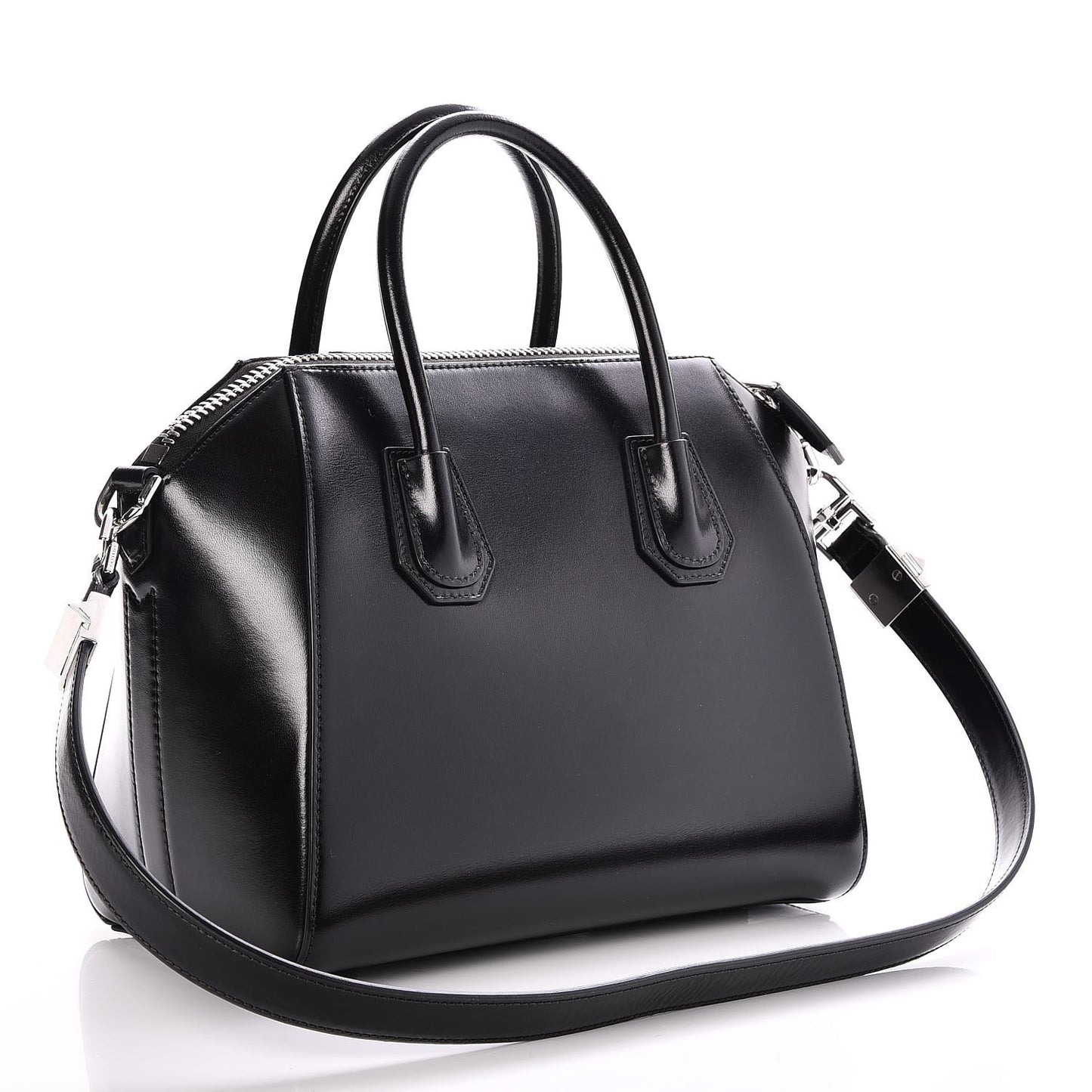 Shiny Lord Calfskin Small Antigona Black