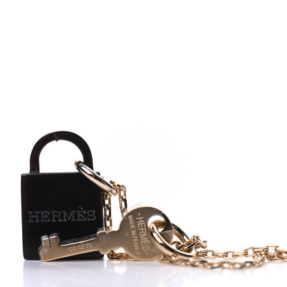 Hermes Permabrass Buffalo Horn Amulette Padlock PM Pendant Necklace 5 of 6