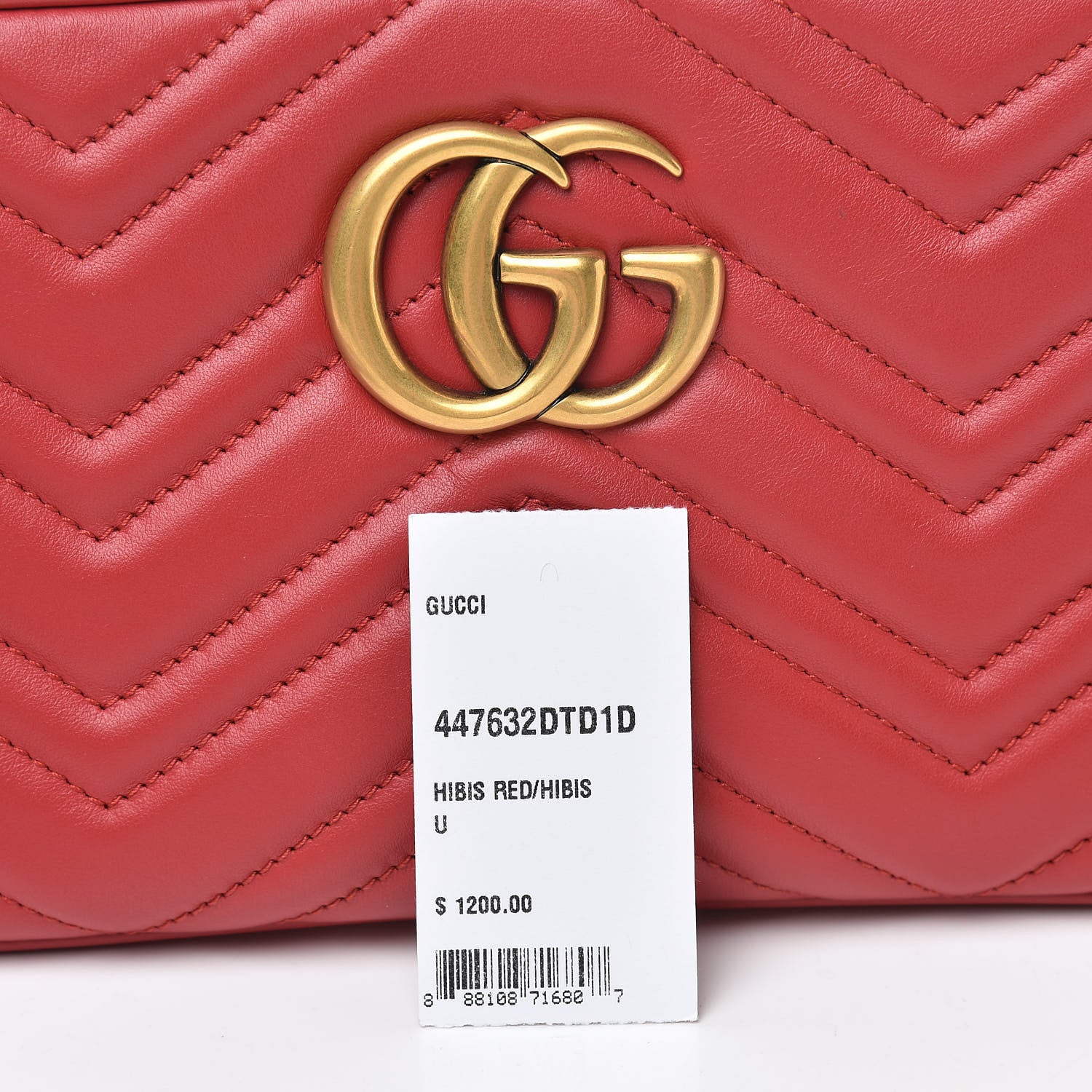 Gucci Calfskin Matelasse Small GG Marmont Chain Shoulder Bag Hibiscus Red 11 of 11