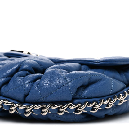 Chanel Washed Lambskin Quilted Medium Chain Around Messenger Blue 10 of 11