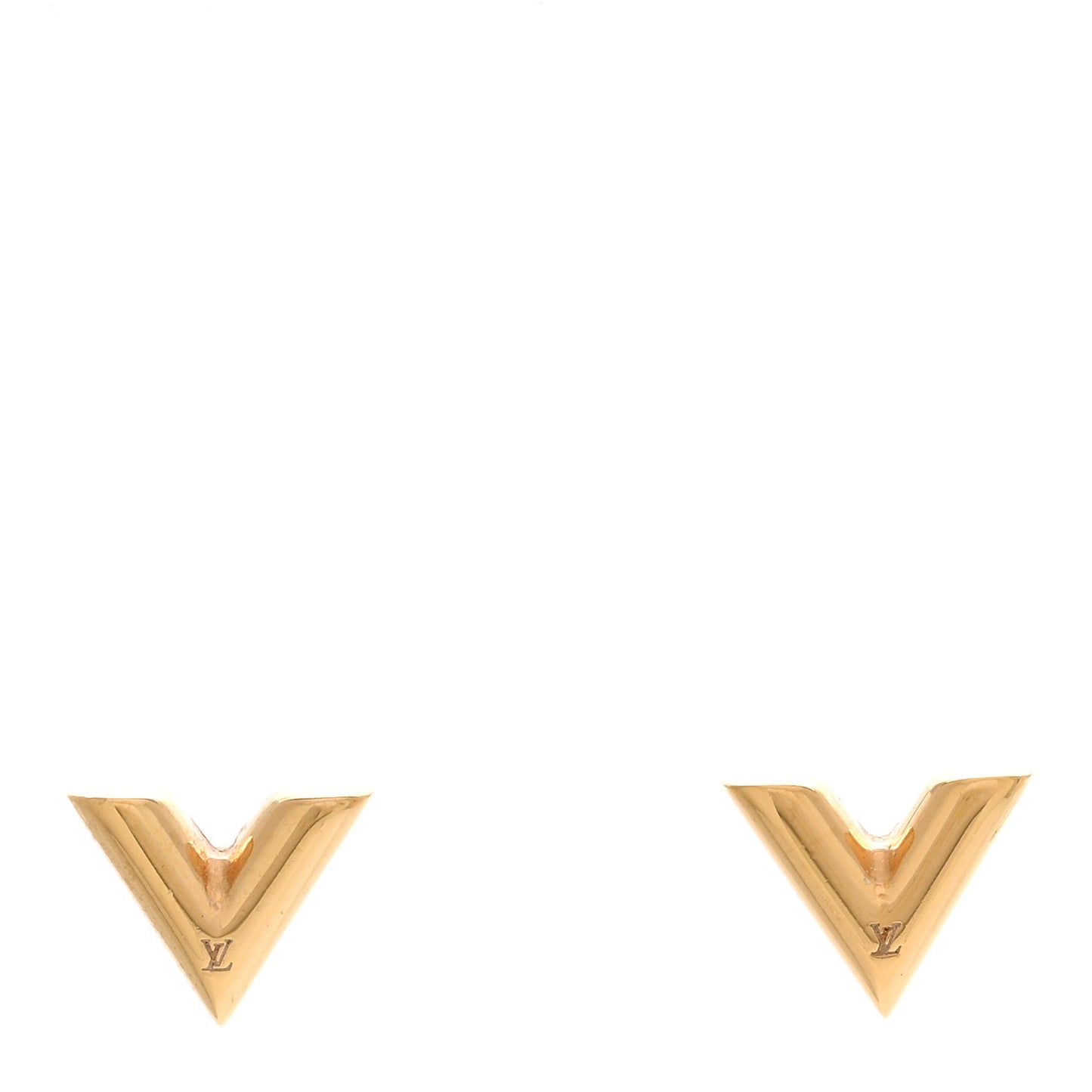 Brass Essential V Stud Earrings Gold