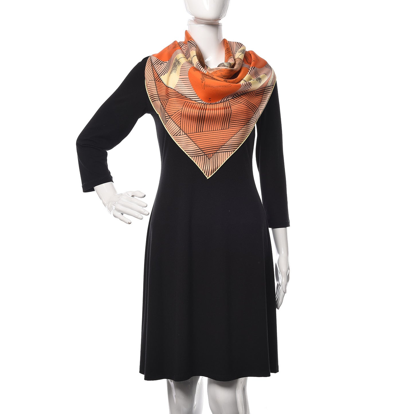 Silk Jeu Des Omnibus Remix Scarf 90 Orange Peach Jaune Pale
