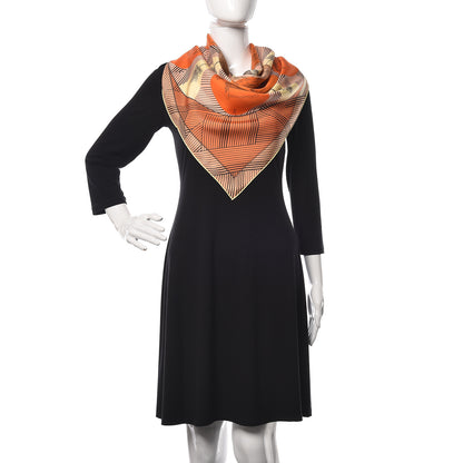 Hermes Silk Jeu Des Omnibus Remix Scarf 90 Orange Peach Jaune Pale 2 of 5