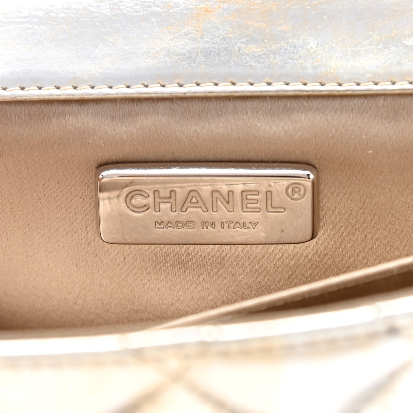 Metallic Lambskin Quilted Mini Around the World Flap Silver