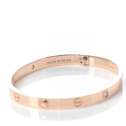 Cartier 18K Pink Gold 4 Diamond LOVE Bracelet 19 6 of 6