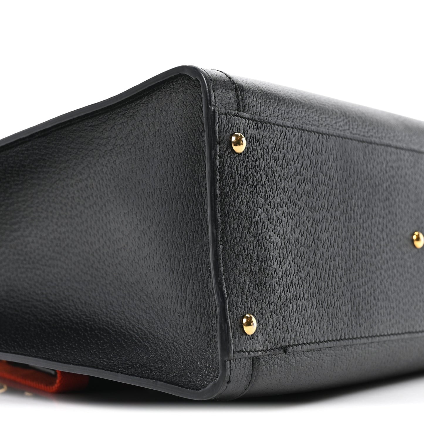 Textured Dollar Calfskin Web Medium Diana Tote Bag Black Dusty Grey
