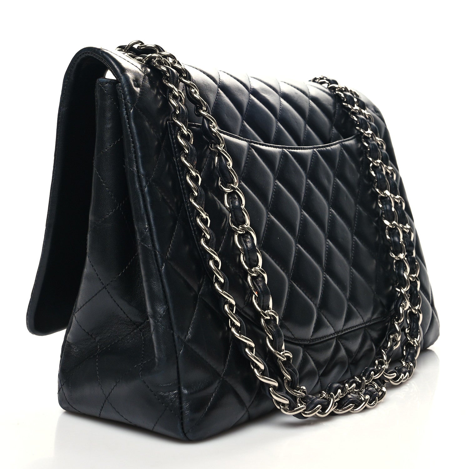 Chanel Lambskin Quilted Maxi Single Flap Black 3 of 12