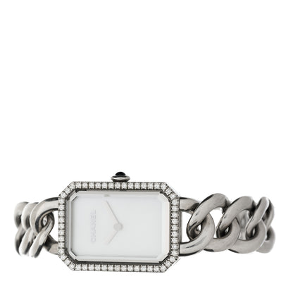Chanel Stainless Steel Diamond Bezel Mother of Pearl 20mm Chain Premiere Quartz Watch 2 of 4