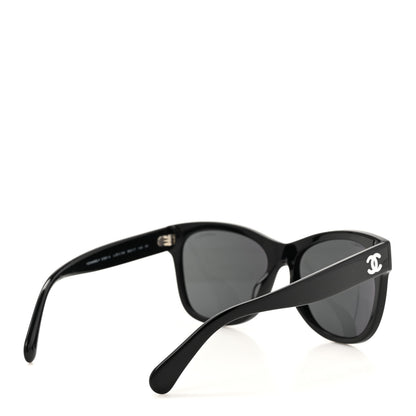 Chanel Acetate Polarized Square CC Sunglasses 5380 Black 4 of 8