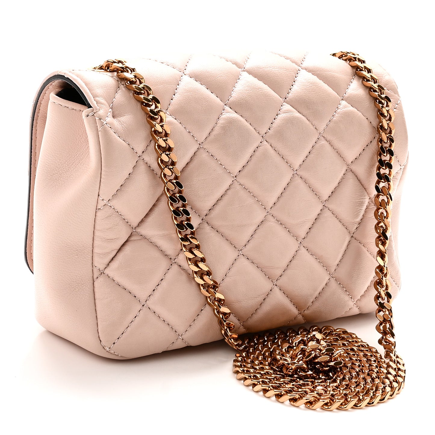 Nappa Quilted Small Medusa Chain Crossbody Light Pink