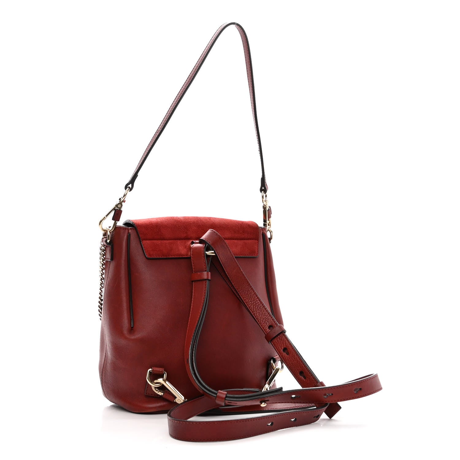 Chloe Suede Calfskin Small Faye Backpack Sienna Red 2 of 11