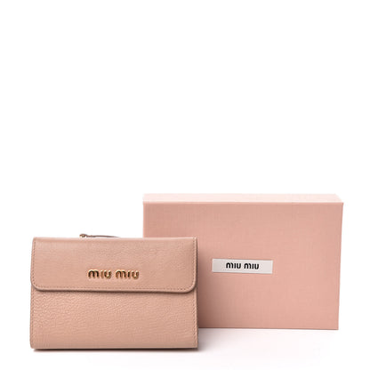 Miu Miu Goatskin Madras Flap Wallet Cammeo 16 of 16