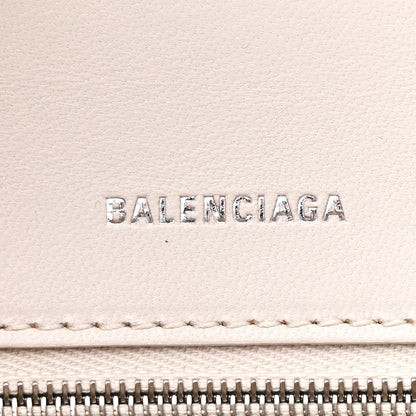 Balenciaga Shiny Calfskin Monochrome Crocodile Embossed Small Hourglass Top Handle Bag Nacre 6 of 13