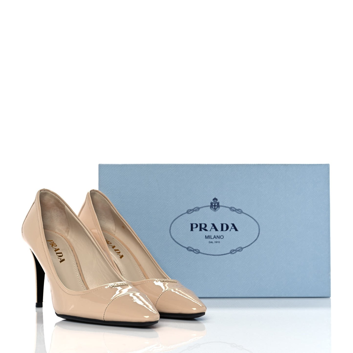 Vernice Logo Pumps 37 Beige