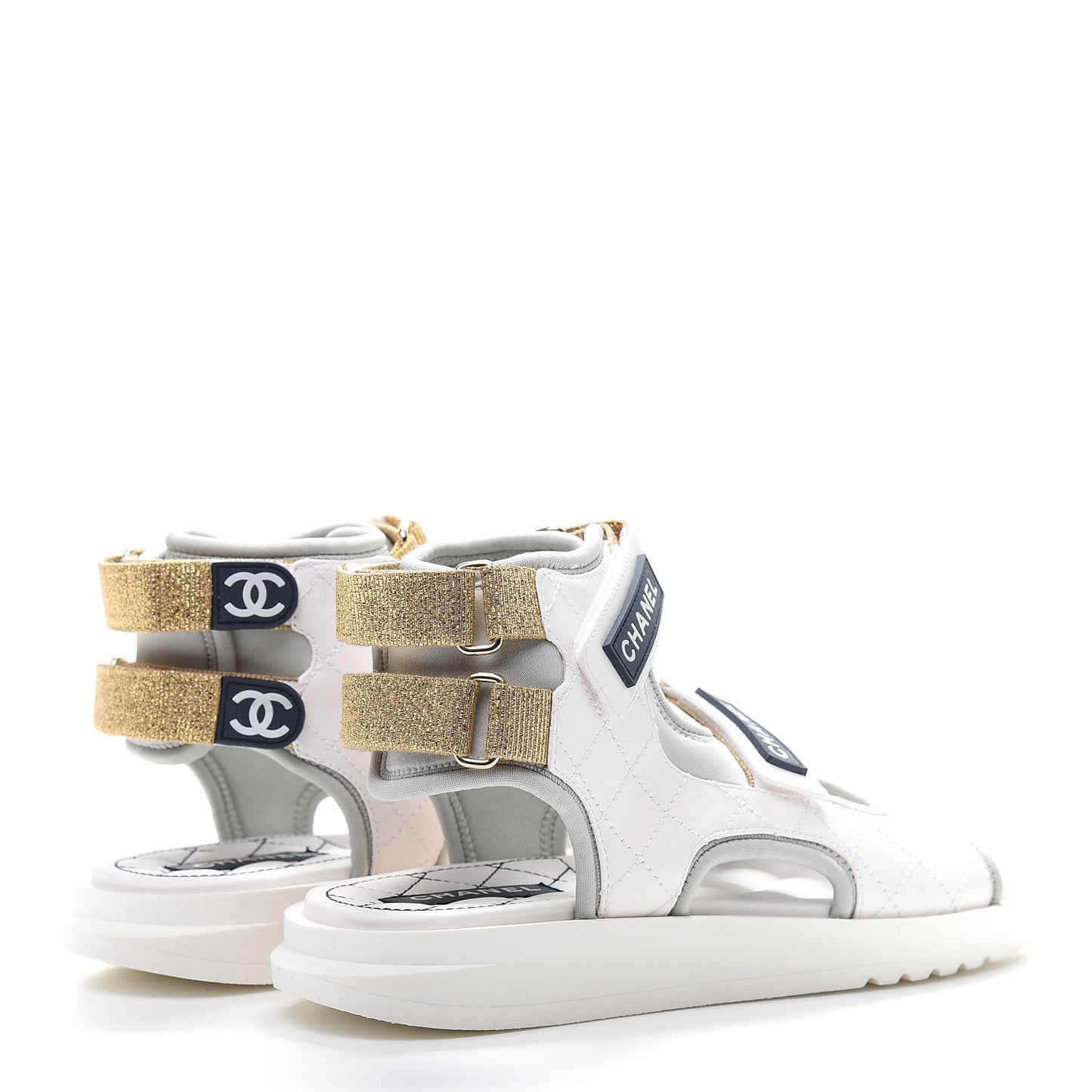 Goatskin Fabric Gladiator Sandals 37 Grey Navy Blue
