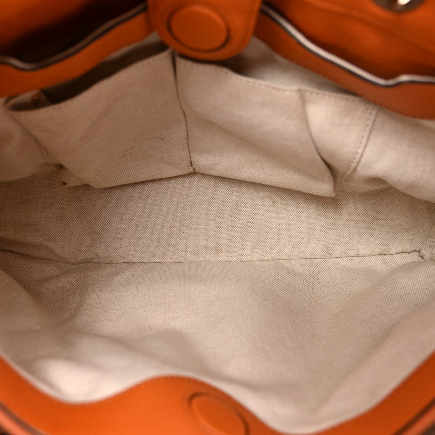 Cellarius Calfskin Medium Bamboo Shopper Tote  Orange