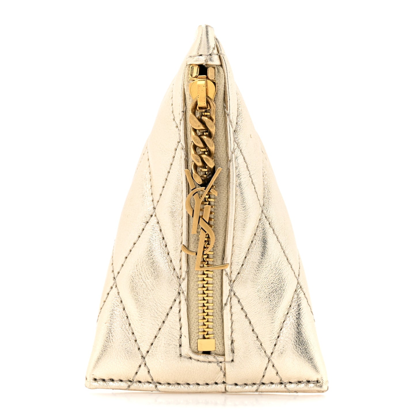 Metallic Calfskin Berlingo Bag Charm Platino