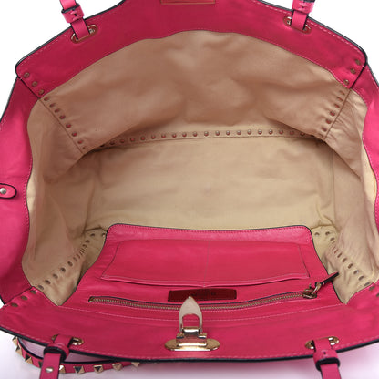 Valentino Garavani Vitello Medium Rockstud Tote Pop Fuxia 6 of 10