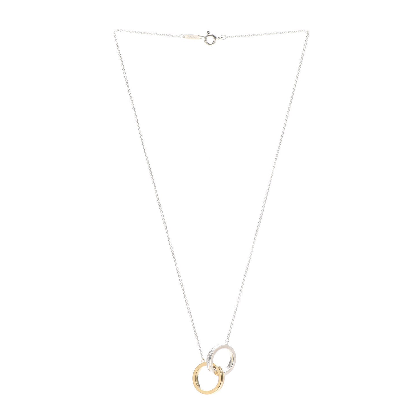 Sterling Silver 18K Yellow Gold 1837 Interlocking Circles Pendant Necklace