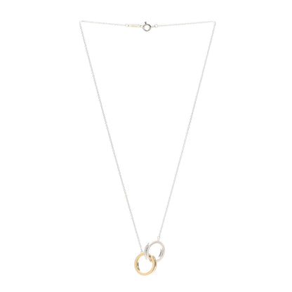 Tiffany Sterling Silver 18K Yellow Gold 1837 Interlocking Circles Pendant Necklace 3 of 7