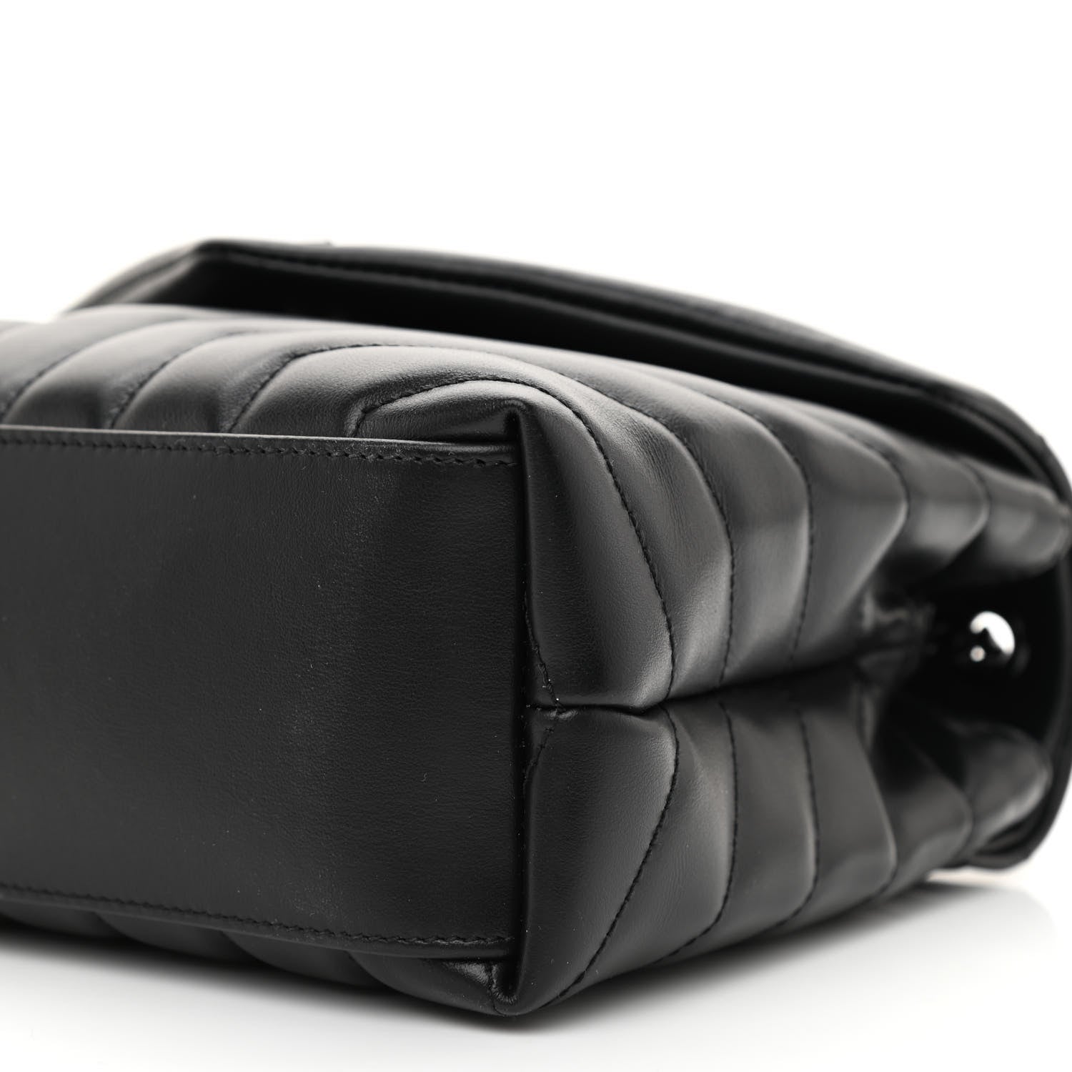 Saint Laurent Calfskin Y Quilted Monogram Monochrome Small Loulou Chain Satchel Black 9 of 9