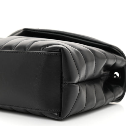 Saint Laurent Calfskin Y Quilted Monogram Monochrome Small Loulou Chain Satchel Black 9 of 9