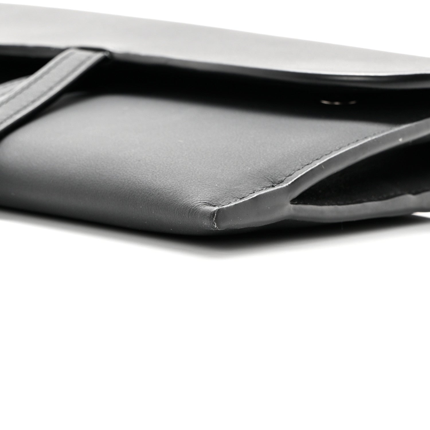 Christian Dior Ultra Matte Calfskin Saddle Chain Wallet Pouch Black 12 of 16