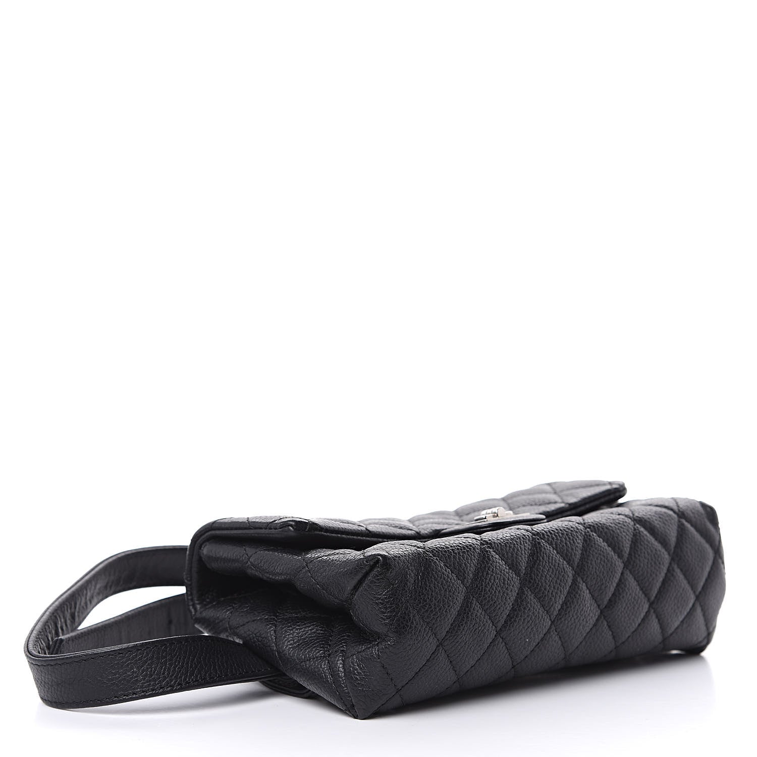 Chanel Grained Calfskin Quilted 2.55 Reissue Flap Belt Bag Clutch Black 4 of 9