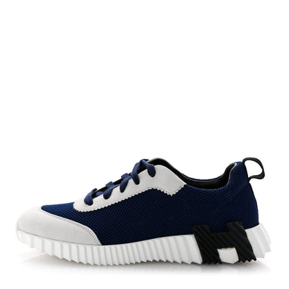FASHIONPHILE Air Mesh Suede Goatskin Bouncing Sneakers 40 Marine Multicolor 1 of 10
