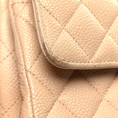 Chanel Caviar Quilted Medium Double Flap Beige 12 of 16